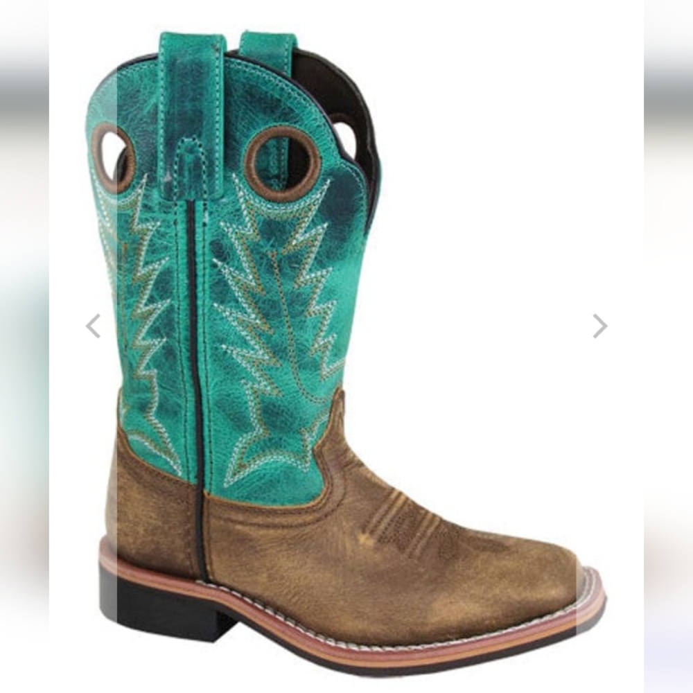 Kids Western Cowboy Boots - Brown and Green